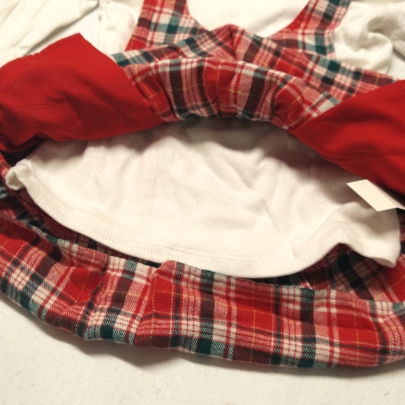 New! Toddler Girls' Red & Green Plaid Holiday Skirtall Set - Cat & Jack - Picture 6 of 9